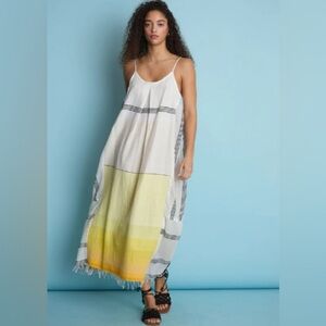 Lemlem White and Yellow Striped Dress